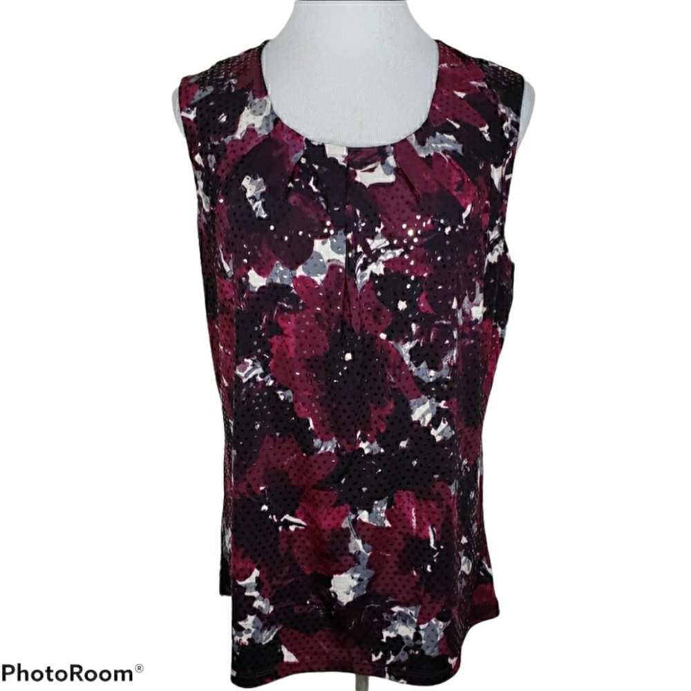 Laura Ashley Sparkly Sleeveless Top Size Large